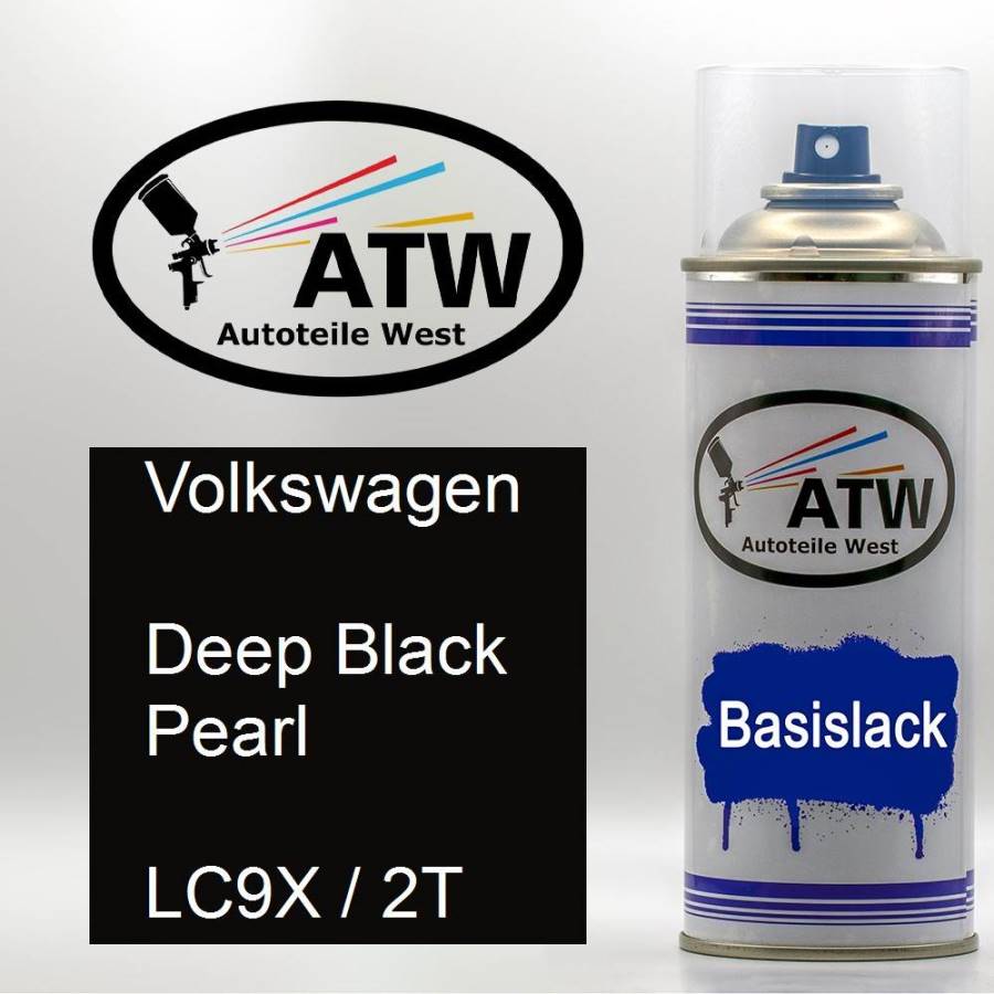 Volkswagen, Deep Black Pearl, LC9X / 2T: 400ml Sprühdose, von ATW Autoteile West.